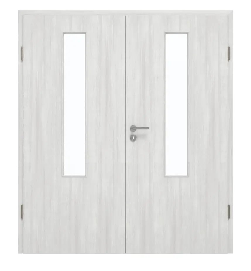 GARANT drzwi dwuskrzydłowe z ościeżnicą Authentic Grigio CePaL z przeszkleniem LA-5 na środku