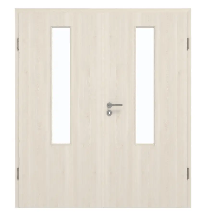 GARANT drzwi dwuskrzydłowe wraz z ościeżnicą Authentic Perl CePaL z przeszkleniem LA-5 na środku