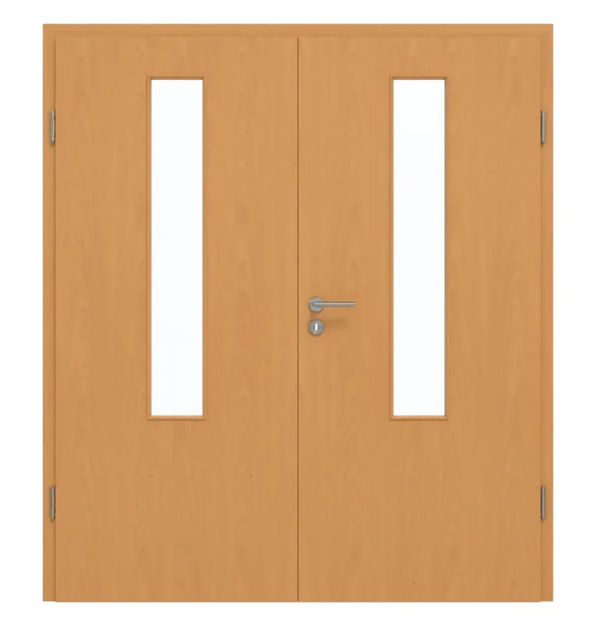 GARANT drzwi dwuskrzydłowe z ościeżnicą buk ekskluzywny CePaL z przeszkleniem LA-5 na środku