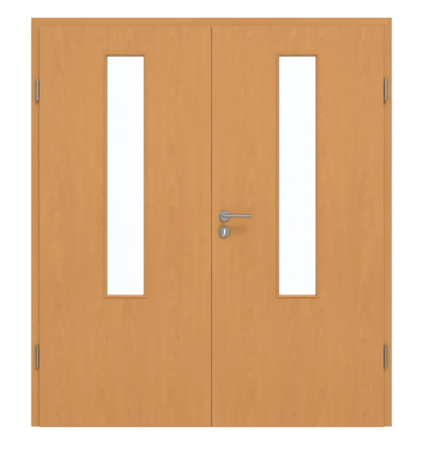 GARANT drzwi 2-skrzydłowe wraz z ościeżnicą buk ekskluzywny GCK08 z przeszkleniem LA-5 na środku