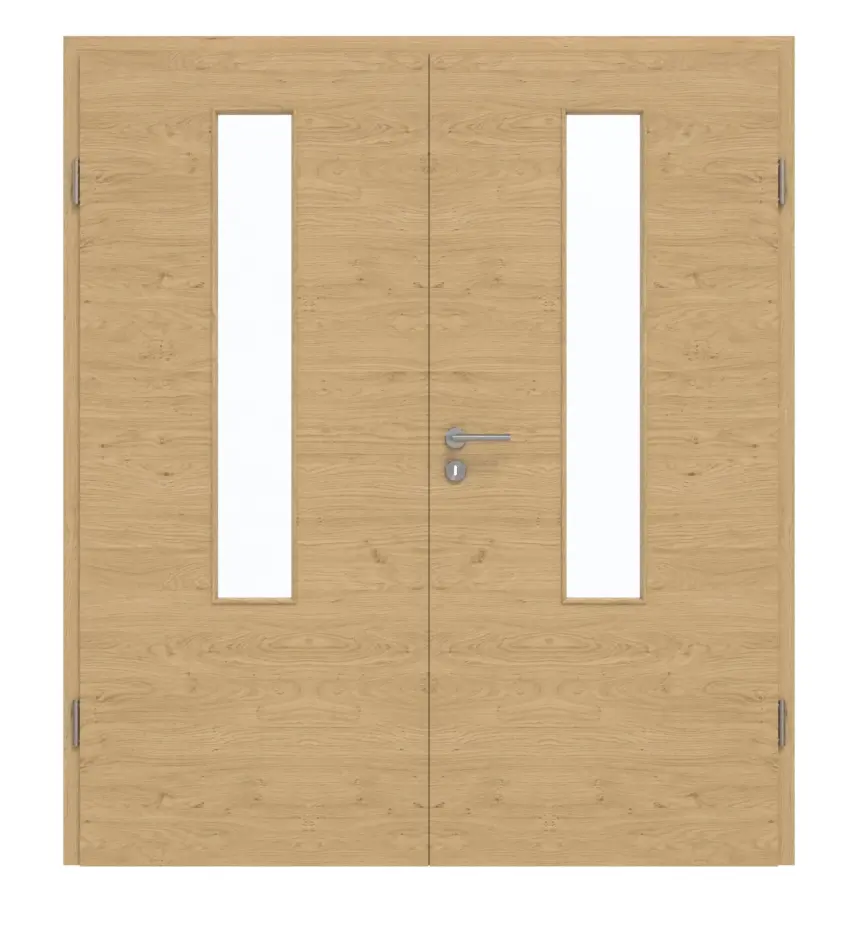 GARANT Drzwi dwuskrzydłowe z ościeżnicą, authentic dąb sękaty, układ poprzeczny, GCK08, z przeszkleniem LA-5 na środku