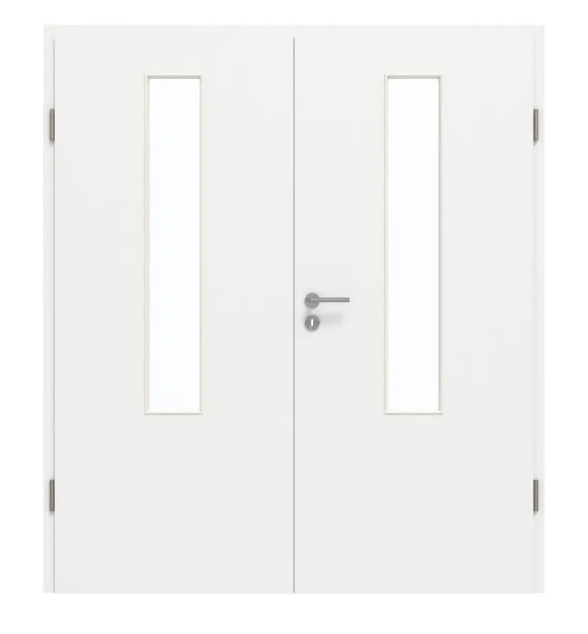 GARANT drzwi dwuskrzydłowe wraz z ościeżnicą D354-60 Designer White Resopal z przeszkleniem LA-5 na środku