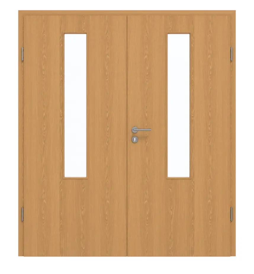 GARANT drzwi dwuskrzydłowe z ościeżnicą dąb Premium CePaL z przeszkleniem LA-5 na środku
