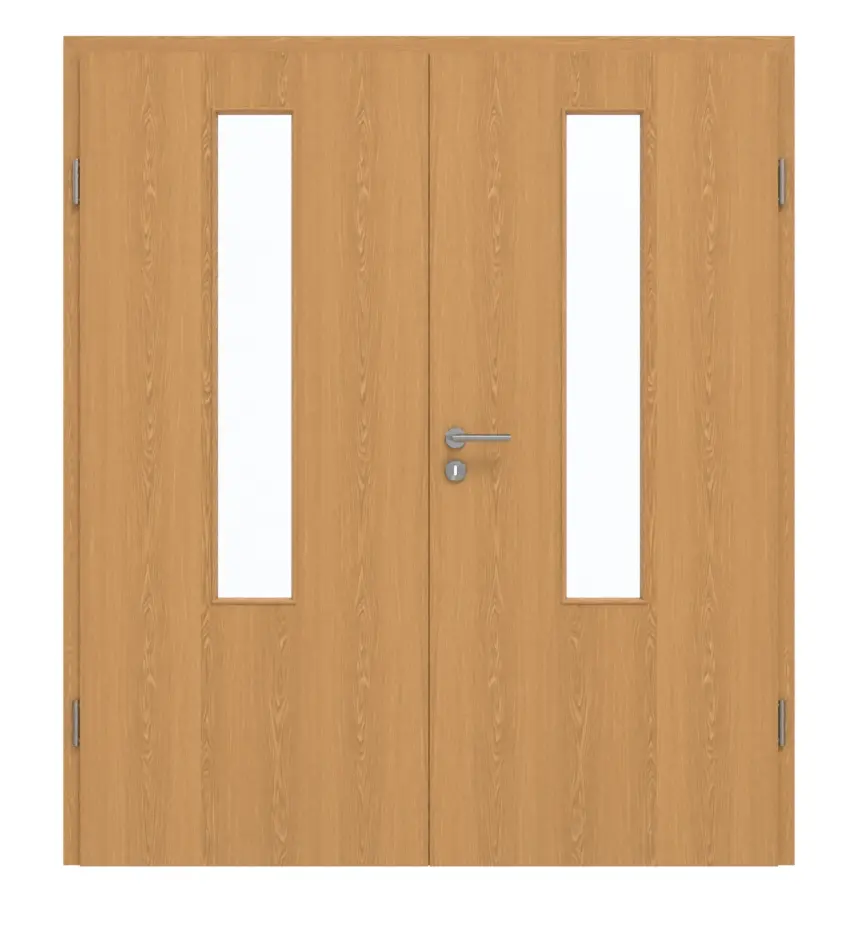 GARANT drzwi dwuskrzydłowe z ościeżnicą dąb Premium GCK08 z przeszkleniem LA-5 na środku