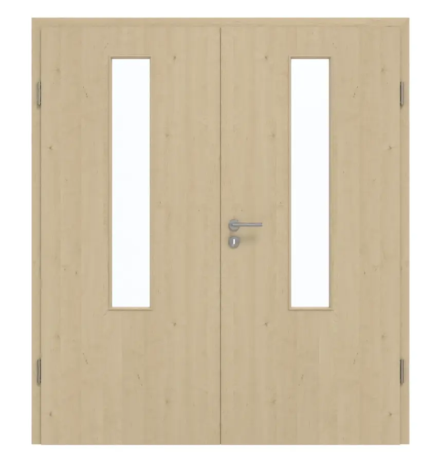 GARANT drzwi dwuskrzydłowe z ościeżnicą Natura Ahorn CePaL z przeszkleniem LA-5 na środku