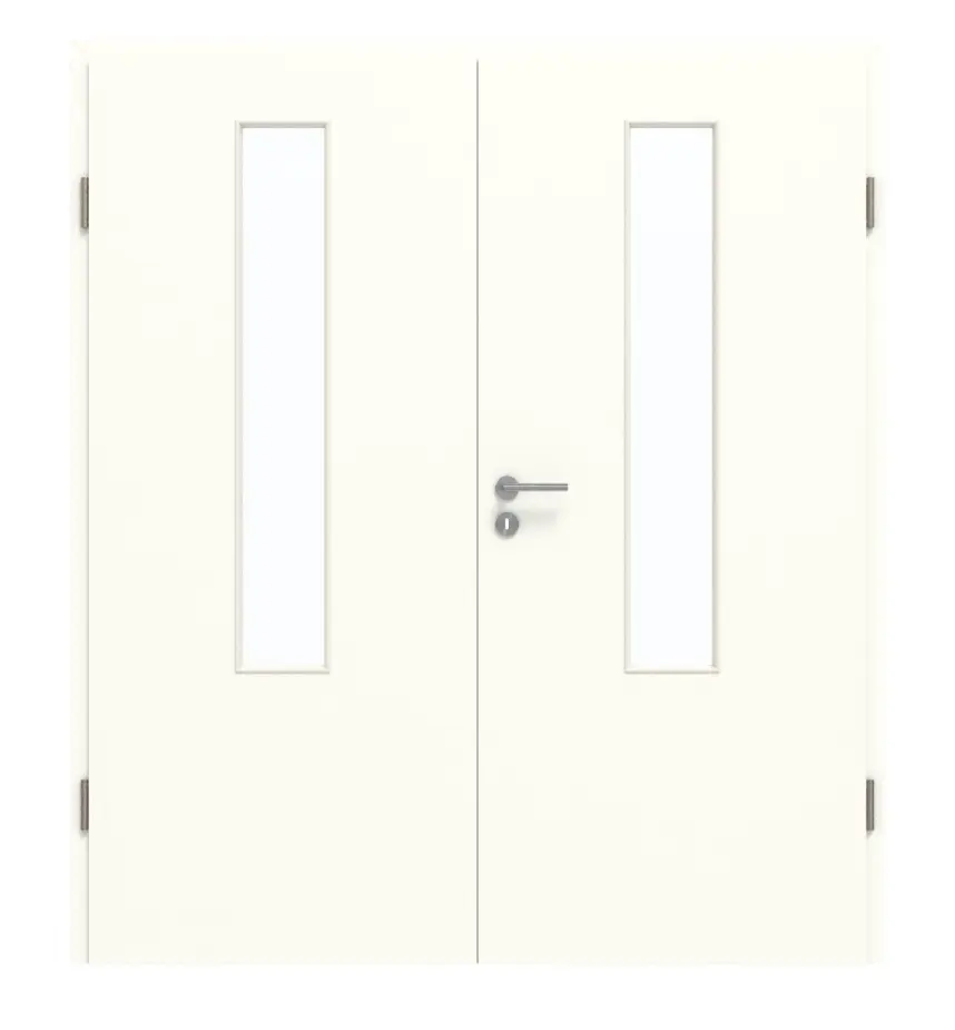 GARANT drzwi 2-skrzydłowe z ościeżnicą U11026SD biel kryształowa GHK08 z przeszkleniem LA-5 na środku