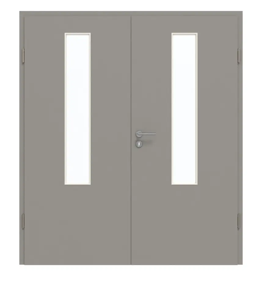 GARANT drzwi dwuskrzydłowe w zestawie z ościeżnicą U12115SD szary platynowy GHK08 z przeszkleniem LA-5 na środku