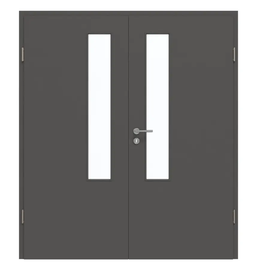 GARANT drzwi dwuskrzydłowe wraz z ościeżnicą 10622-60 Ebony CePaL z przeszkleniem LA-5 po stronie zamka
