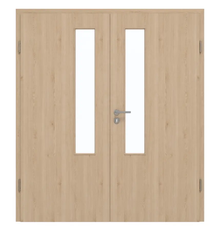 GARANT drzwi dwuskrzydłowe z ościeżnicą Authentic Achat CePaL z przeszkleniem LA-5 po stronie zamka