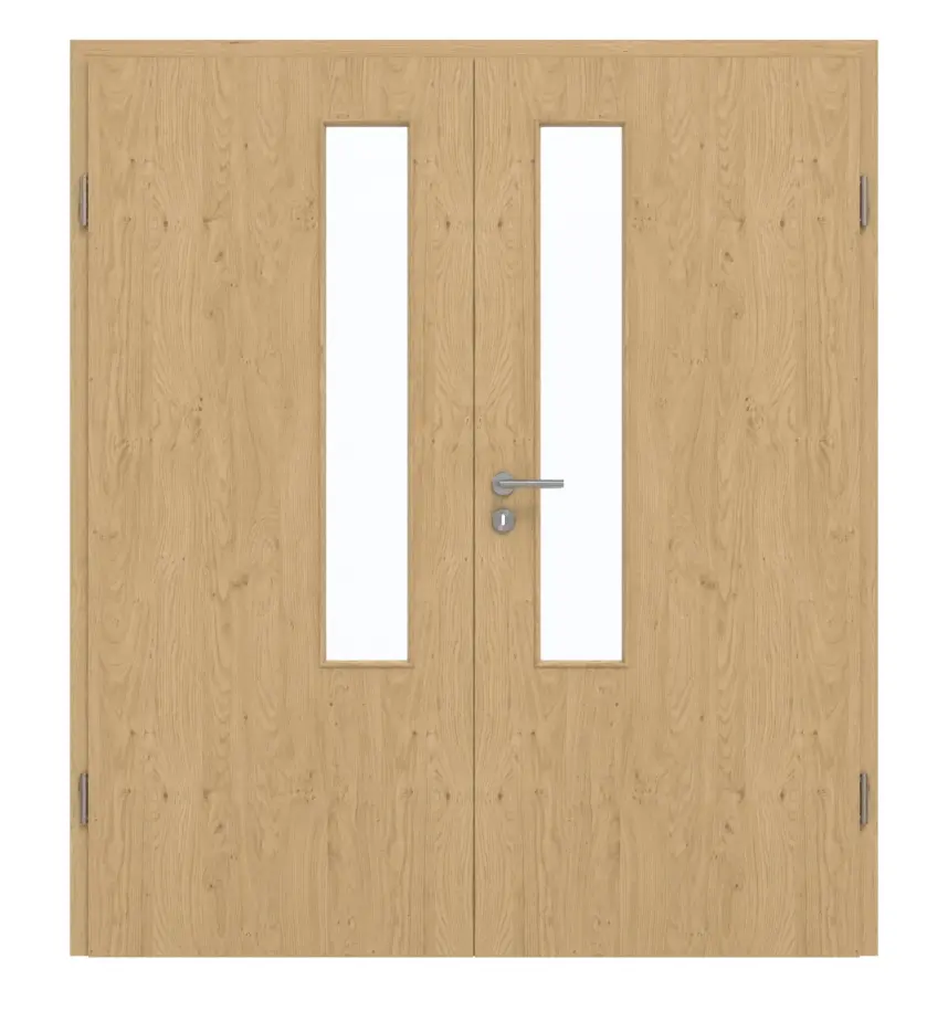 GARANT drzwi dwuskrzydłowe z ościeżnicą Authentic Asteiche GCK08 z przeszkleniem LA-5 po stronie zamka