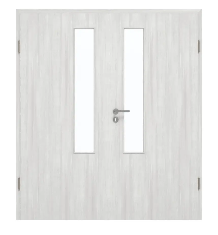 GARANT drzwi dwuskrzydłowe w tym ościeżnica Authentic Grigio GCK08 z przeszkleniem LA-5 od strony zamka