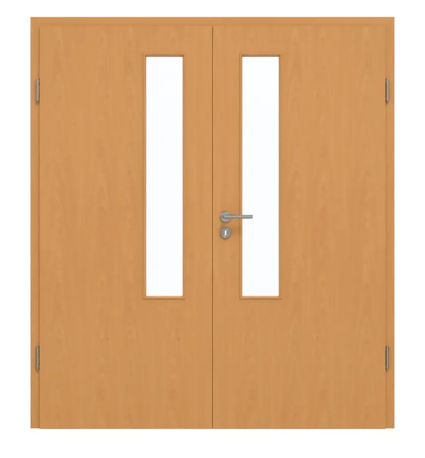 GARANT drzwi dwuskrzydłowe w zestawie z ościeżnicą buk ekskluzywny CePaL z przeszkleniem LA-5 od strony zamka