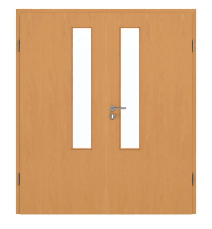 GARANT drzwi dwuskrzydłowe z ościeżnicą buk ekskluzywny GCK08 z przeszkleniem LA-5 od strony zamka