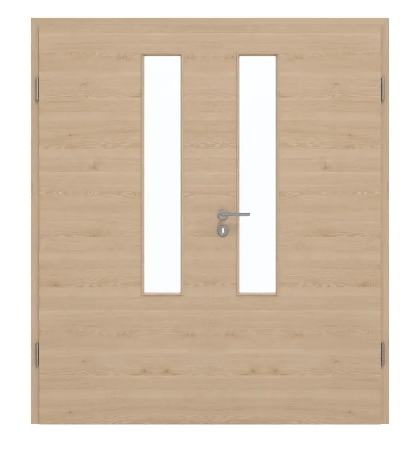 GARANT Drzwi dwuskrzydłowe z ościeżnicą, authentic agat, układ poprzeczny, GCK08, z przeszkleniem LA-5 po stronie zamka