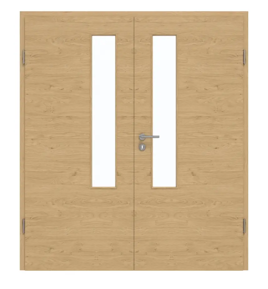 GARANT Drzwi dwuskrzydłowe z ościeżnicą, authentic dąb sękaty, układ poprzeczny, GCK08, z przeszkleniem LA-5 po stronie zamka