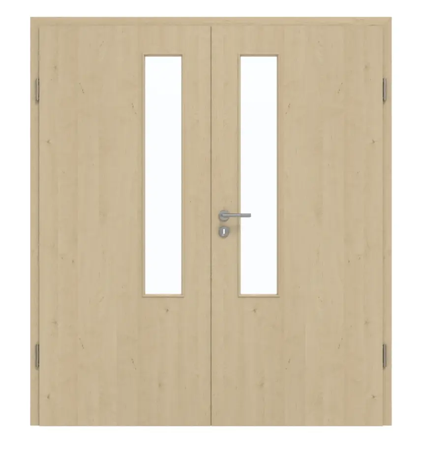 GARANT drzwi dwuskrzydłowe wraz z ościeżnicą Natura Ahorn CePaL z przeszkleniem LA-5 po stronie zamka