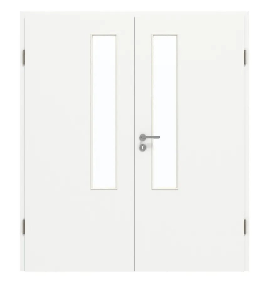 GARANT drzwi dwuskrzydłowe z ościeżnicą U11209SD szarotka GHK08 z przeszkleniem LA-5 od strony zamka