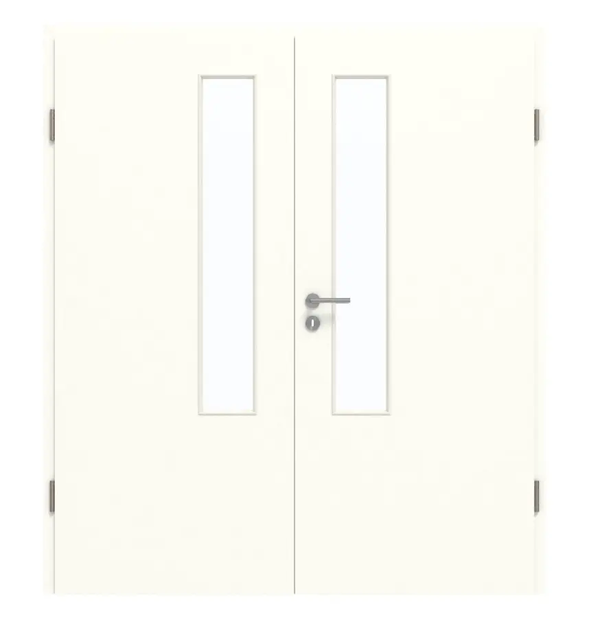 GARANT drzwi dwuskrzydłowe z ościeżnicą W1000ST9 Premium biały GHK08 z przeszkleniem LA-5 od strony zamka