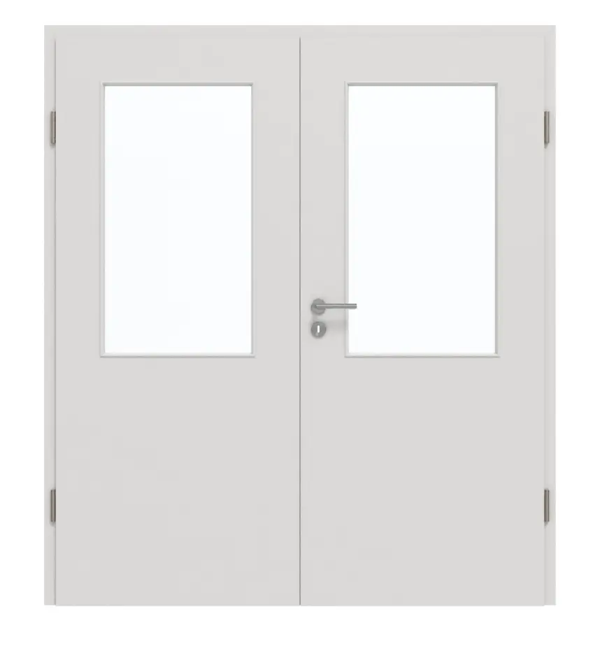 GARANT drzwi dwuskrzydłowe z ościeżnicą 0160-60 Silver Grey CePaL z przeszkleniem LA-6