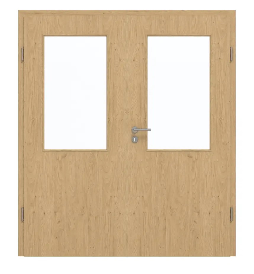 Frontansicht von GARANT Doppelflügeltür inkl. Zarge Authentic Asteiche CPL mit Lichtausschnitt LA-6