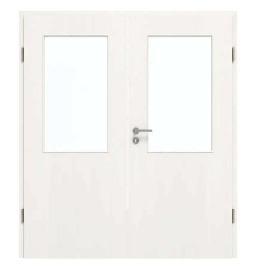 GARANT drzwi dwuskrzydłowe z ościeżnicą Authentic Bianco GCK08 z przeszkleniem LA-6