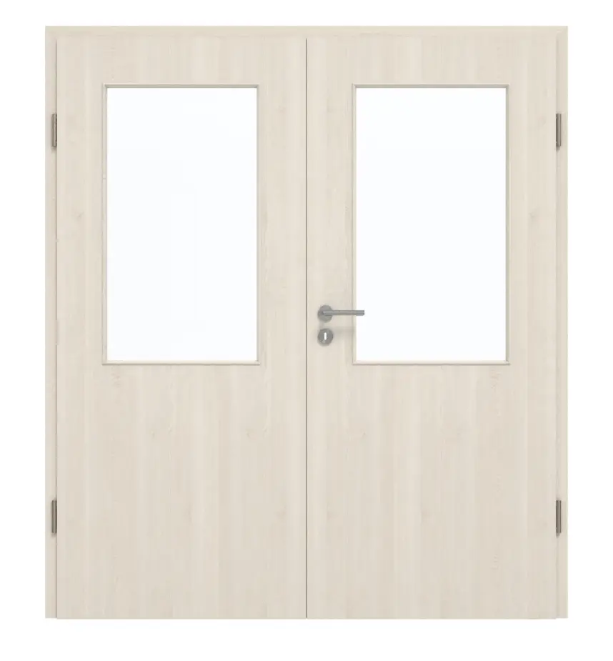 GARANT drzwi 2-skrzydłowe wraz z ościeżnicą powierzchnia authentic perła GCK08 z przeszkleniem LA-6