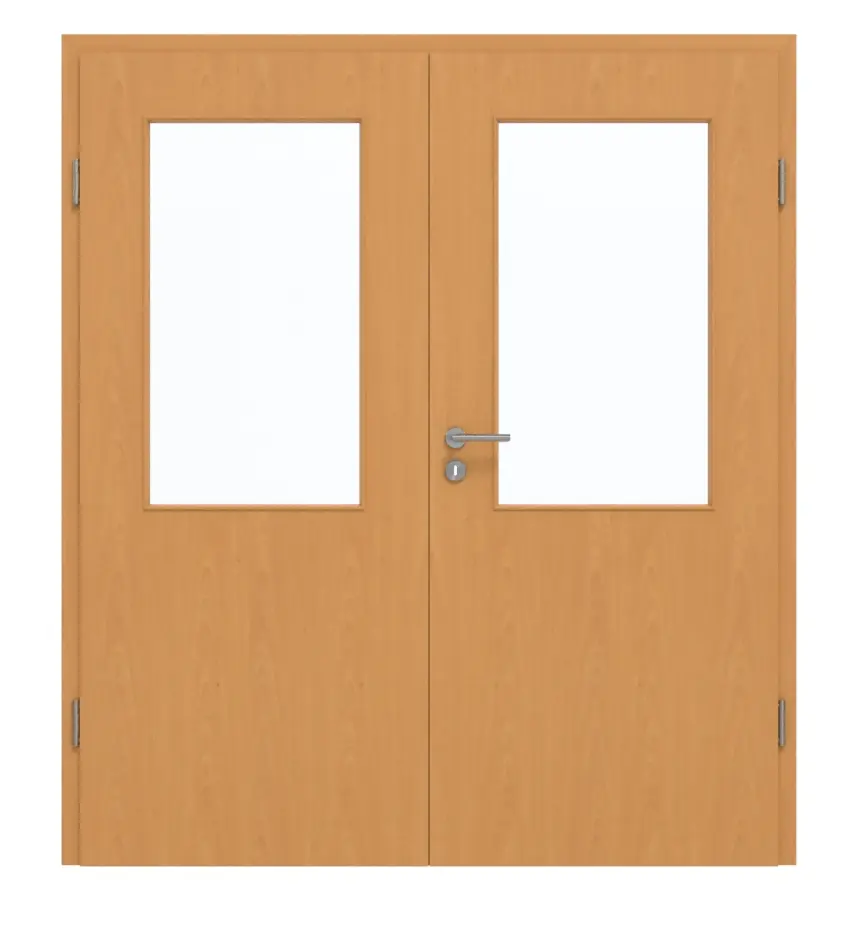 GARANT drzwi 2-skrzydłowe z ościeżnicą powierzchnia CPL buk ekskluzywny z przeszkleniem LA-6