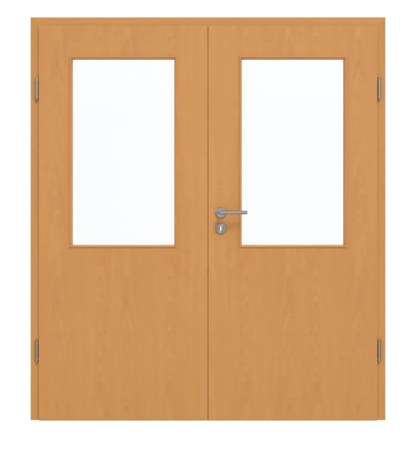 GARANT drzwi dwuskrzydłowe z ościeżnicą buk Exklusiv GCK08 z przeszkleniem LA-6