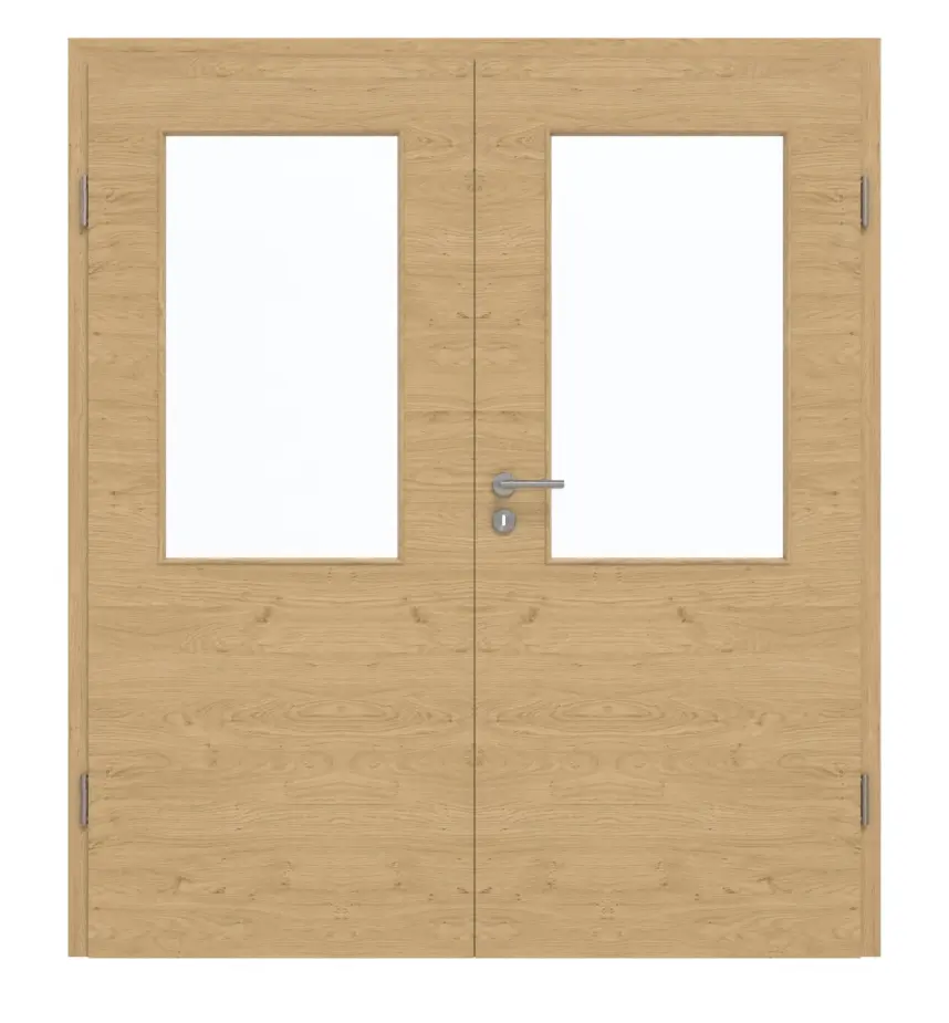 GARANT Drzwi dwuskrzydłowe z ościeżnicą, authentic dąb sękaty, układ poprzeczny, CePaL, z przeszkleniem LA-6