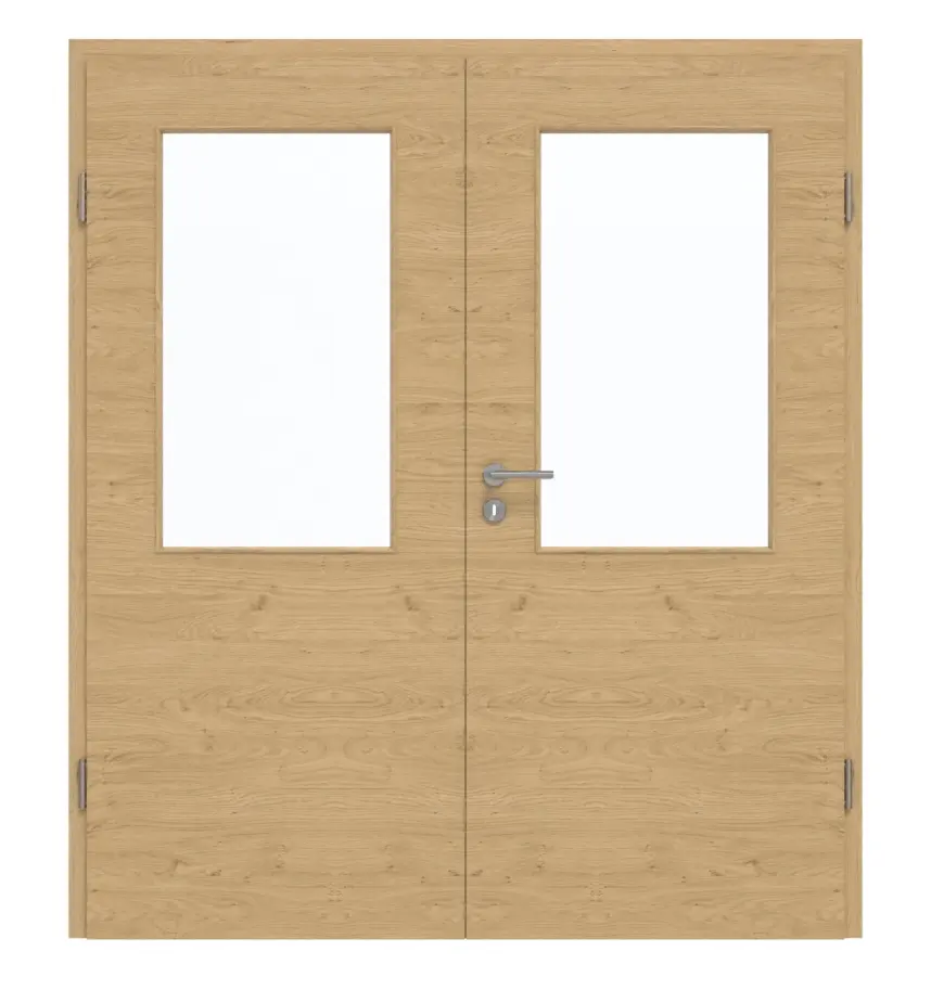 GARANT Drzwi dwuskrzydłowe z ościeżnicą, authentic dąb sękaty, układ poprzeczny, GCK08, z przeszkleniem LA-6