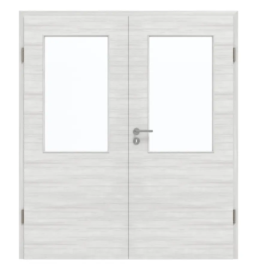 GARANT Drzwi dwuskrzydłowe z ościeżnicą Quer Authentic Grigio GCK08 z przeszkleniem LA-6