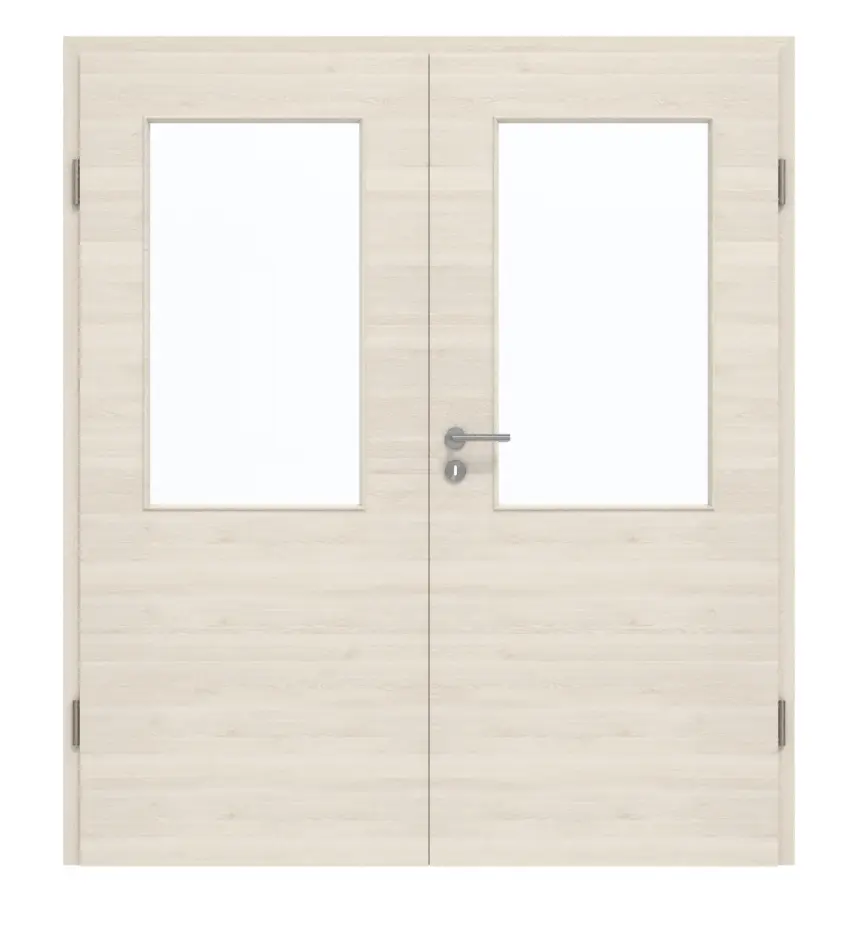 GARANT Drzwi dwuskrzydłowe z ościeżnicą Quer Authentic Perl GCK08 z przeszkleniem LA-6