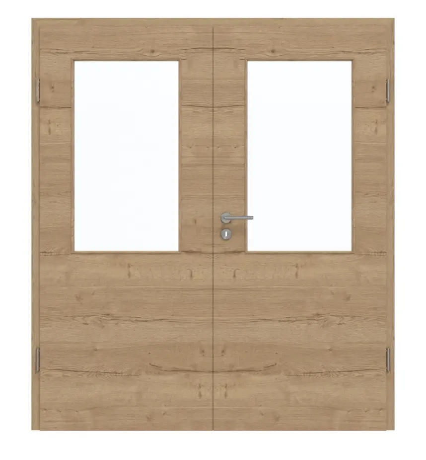 GARANT drzwi dwuskrzydłowe w tym ościeżnica wzdłuż Authentic dąb szczelinowy GCK08 z przeszkleniem LA-6