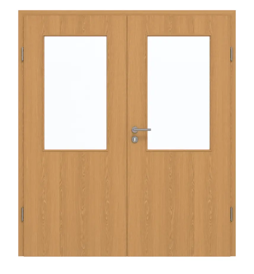 GARANT drzwi dwuskrzydłowe z ościeżnicą dąb Premium CePaL z przeszkleniem LA-6