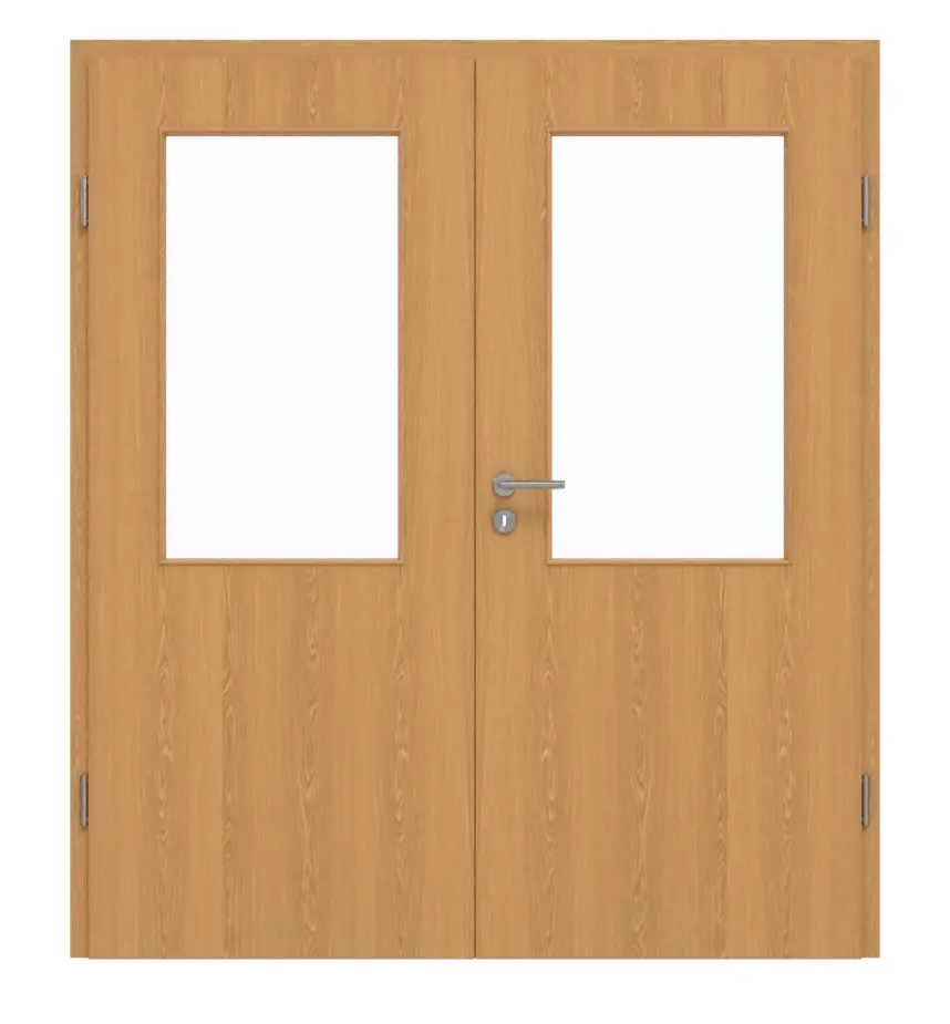 GARANT drzwi dwuskrzydłowe z ościeżnicą dąb Premium GCK08 z przeszkleniem LA-6