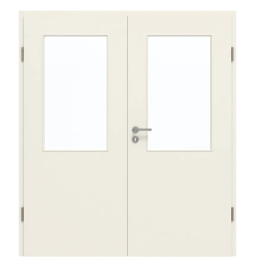 GARANT drzwi dwuskrzydłowe z ościeżnicą biały lakier 9010 GHK08 z przeszkleniem LA-6