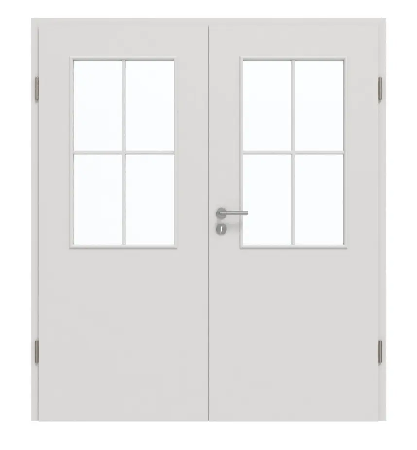 GARANT drzwi dwuskrzydłowe wraz z ościeżnicą 0160-60 Silver Grey CePaL z przeszkleniem LA-6 szpros SP0