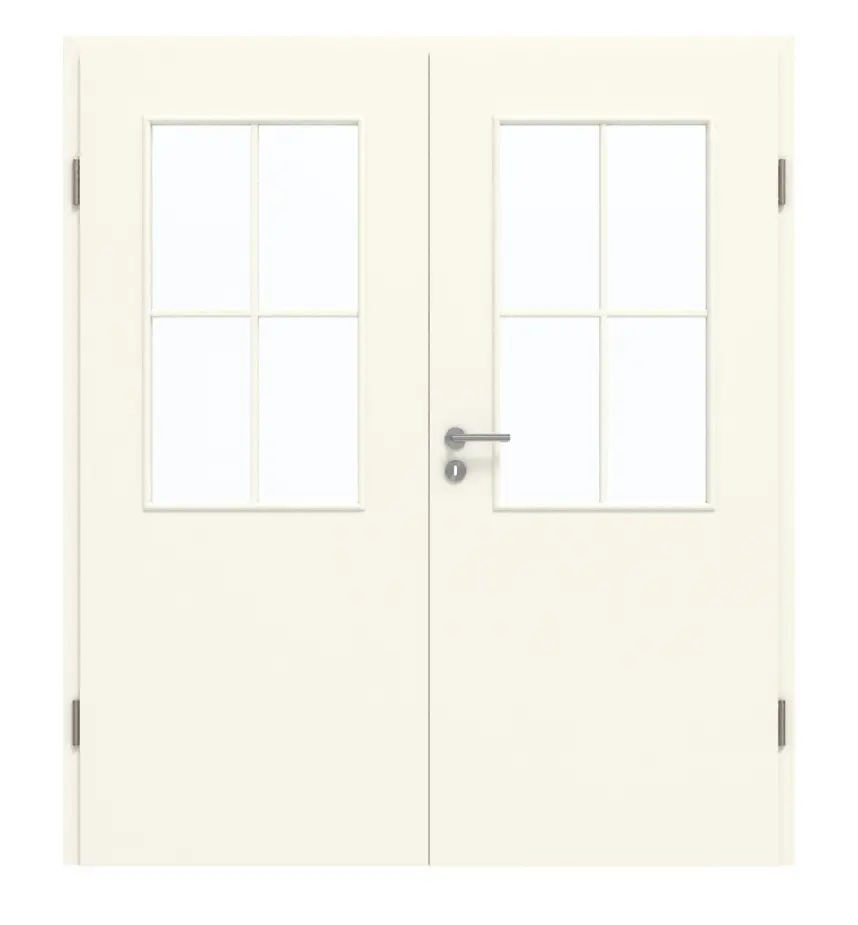 GARANT drzwi dwuskrzydłowe wraz z ościeżnicą 9417-60 Snow White CePaL z przeszkleniem LA-6 Sprosse SP0