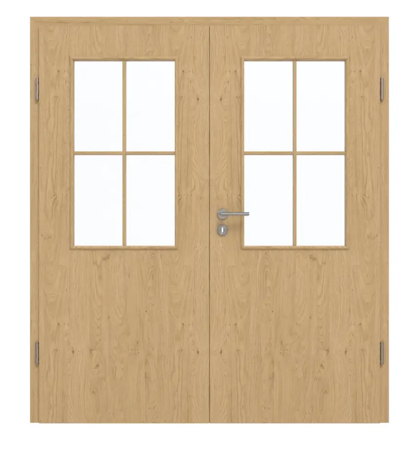 GARANT drzwi dwuskrzydłowe z ościeżnicą Authentic Asteiche CePaL z przeszkleniem LA-6 szpros SP0