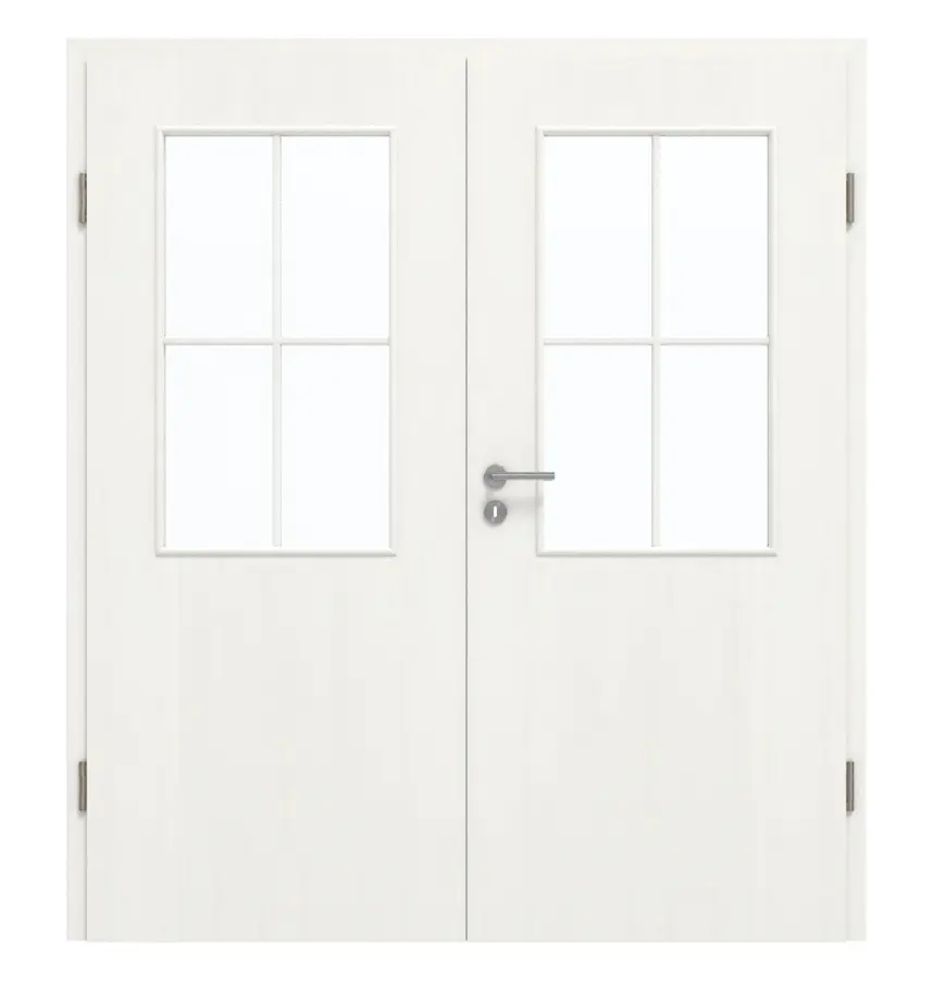 GARANT drzwi dwuskrzydłowe z ościeżnicą Authentic Bianco CePaL z przeszkleniem LA-6 szpros SP0