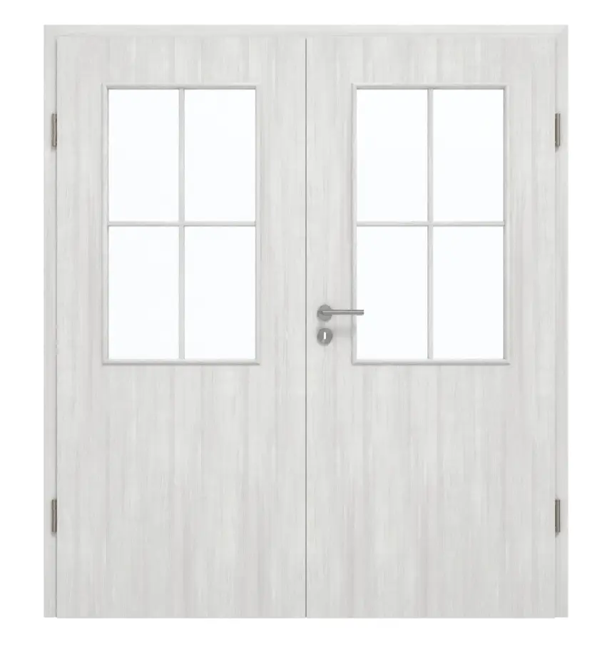 GARANT drzwi 2-skrzydłowe z ościeżnicą powierzchnia CPL authentic grigio CePaL z przeszkleniem LA-6 szprosa SP0