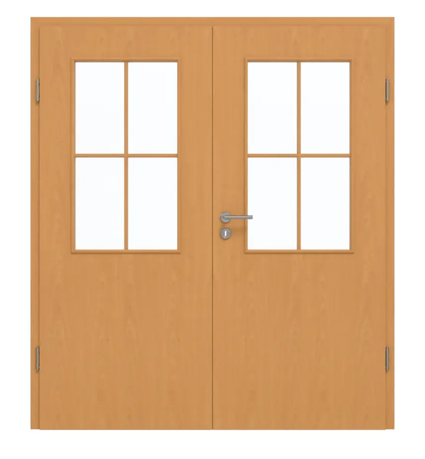 GARANT drzwi 2-skrzydłowe z ościeżnicą, powierzchnia CePaL buk ekskluzywny, z przeszkleniem LA-6, szpros SP0
