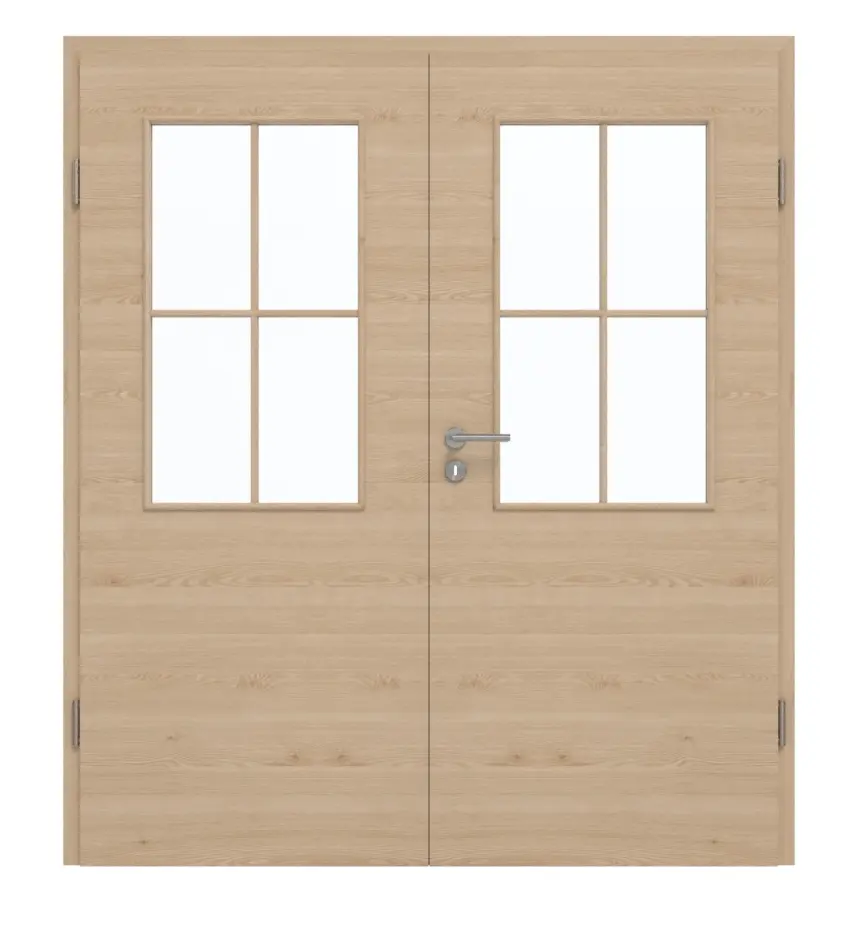 GARANT Drzwi dwuskrzydłowe z ościeżnicą, authentic agat, układ poprzeczny, GCK08, z przeszkleniem LA-6, szpros SP0