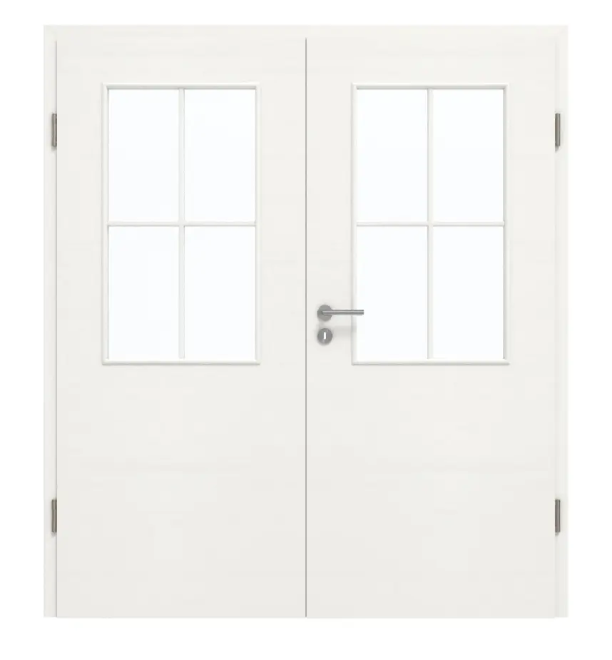 GARANT Drzwi dwuskrzydłowe z ościeżnicą, authentic bianco, CePaL, z przeszkleniem LA-6, szpros SP0