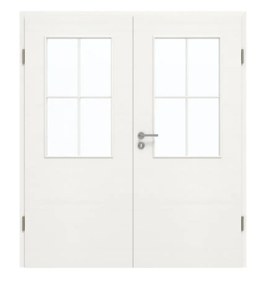 GARANT Drzwi dwuskrzydłowe wraz z ościeżnicą Quer Authentic Bianco GCK08 z przeszkleniem LA-6, szpros SP0