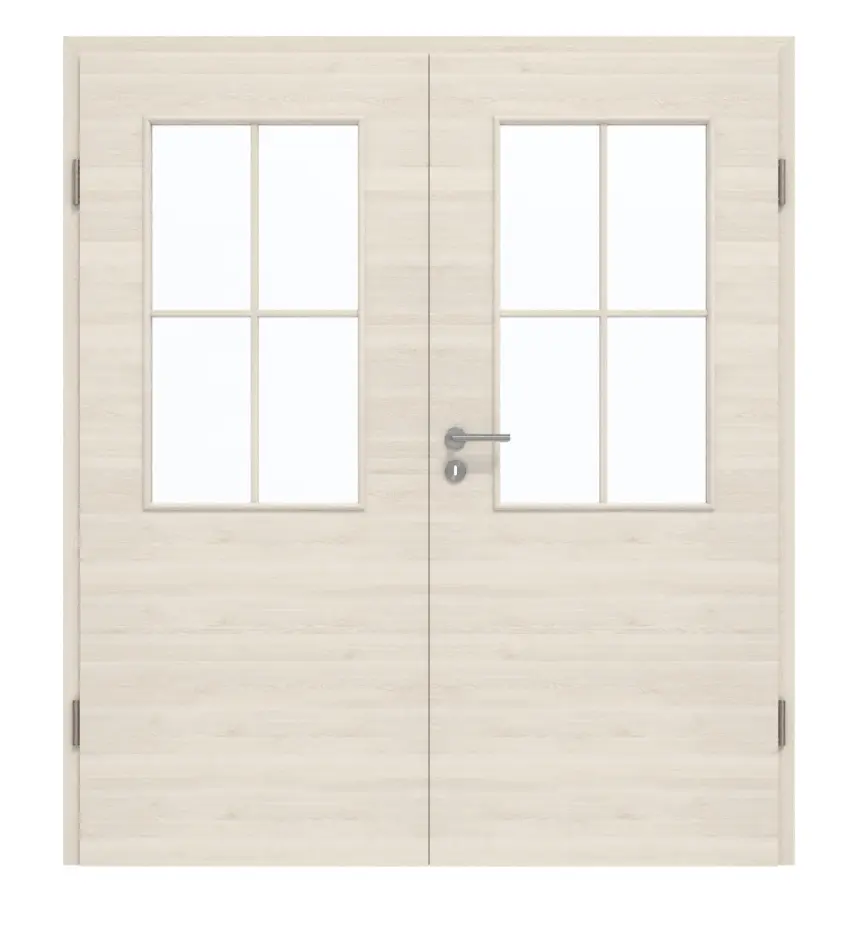 GARANT Drzwi dwuskrzydłowe z ościeżnicą Quer Authentic Perl GCK08 z przeszkleniem LA-6, szpros SP0