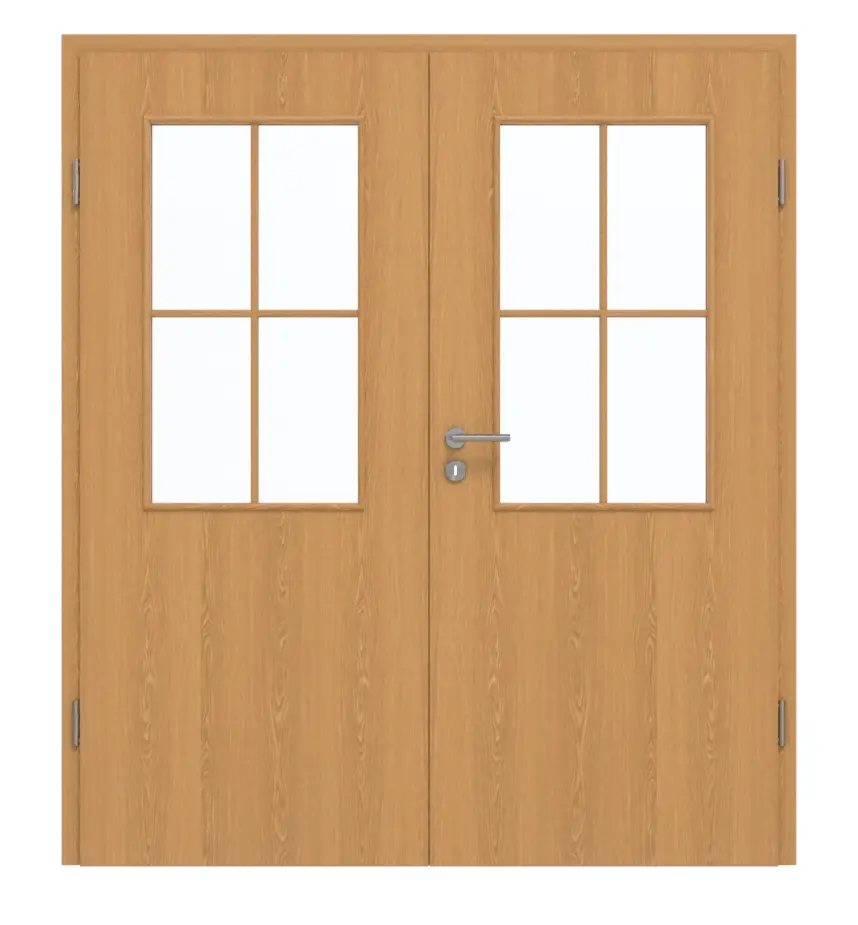 GARANT drzwi dwuskrzydłowe w zestawie z ościeżnicą dąb Premium CePaL z przeszkleniem LA-6 szpros SP0