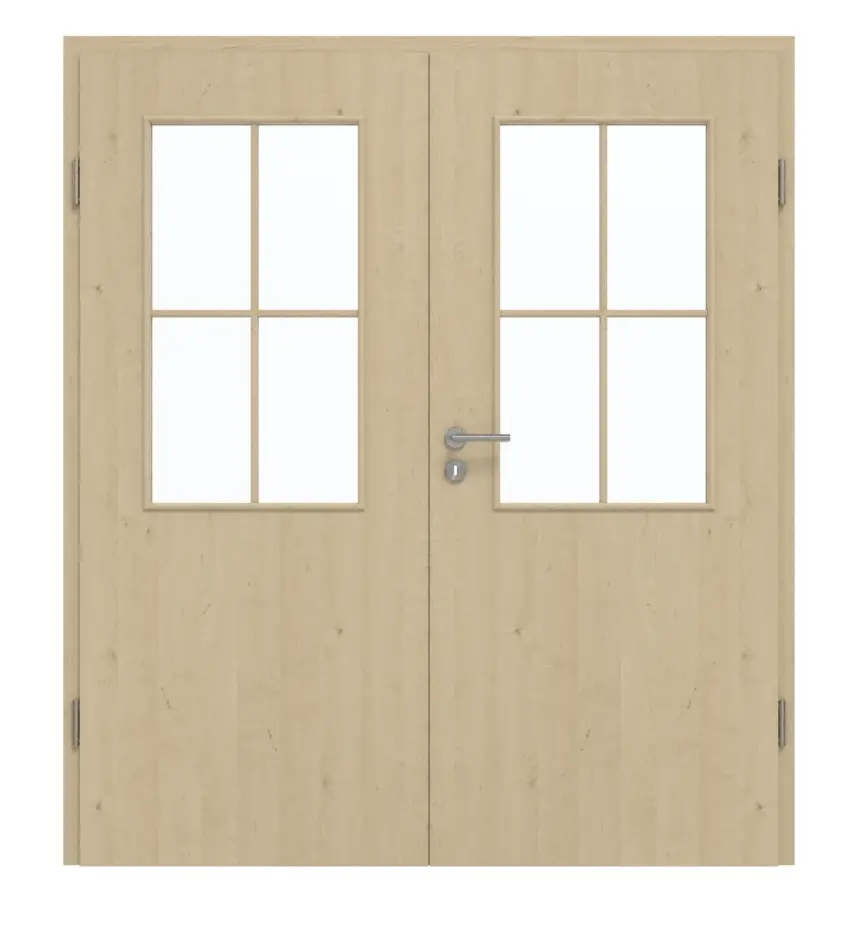 GARANT drzwi dwuskrzydłowe wraz z ościeżnicą Natura Ahorn CePaL z przeszkleniem LA-6 szpros SP0