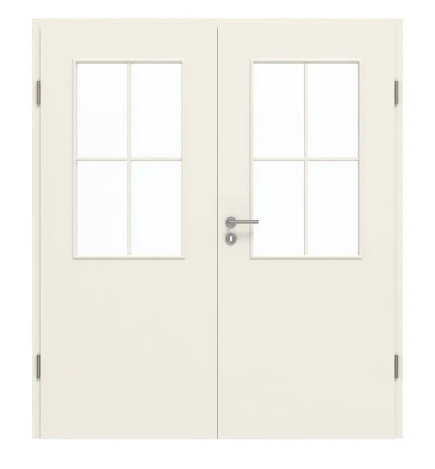 GARANT drzwi 2-skrzydłowe z ościeżnicą biały lakier 9010 GHK08 z przeszkleniem LA-6 szpros SP0