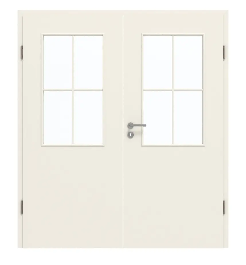 GARANT drzwi 2-skrzydłowe z ościeżnicą biały lakier 9010 z przeszkleniem LA-6 szpros SP0